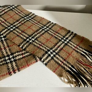 Authentic Burberry Classic Plaid Fringe Scarf